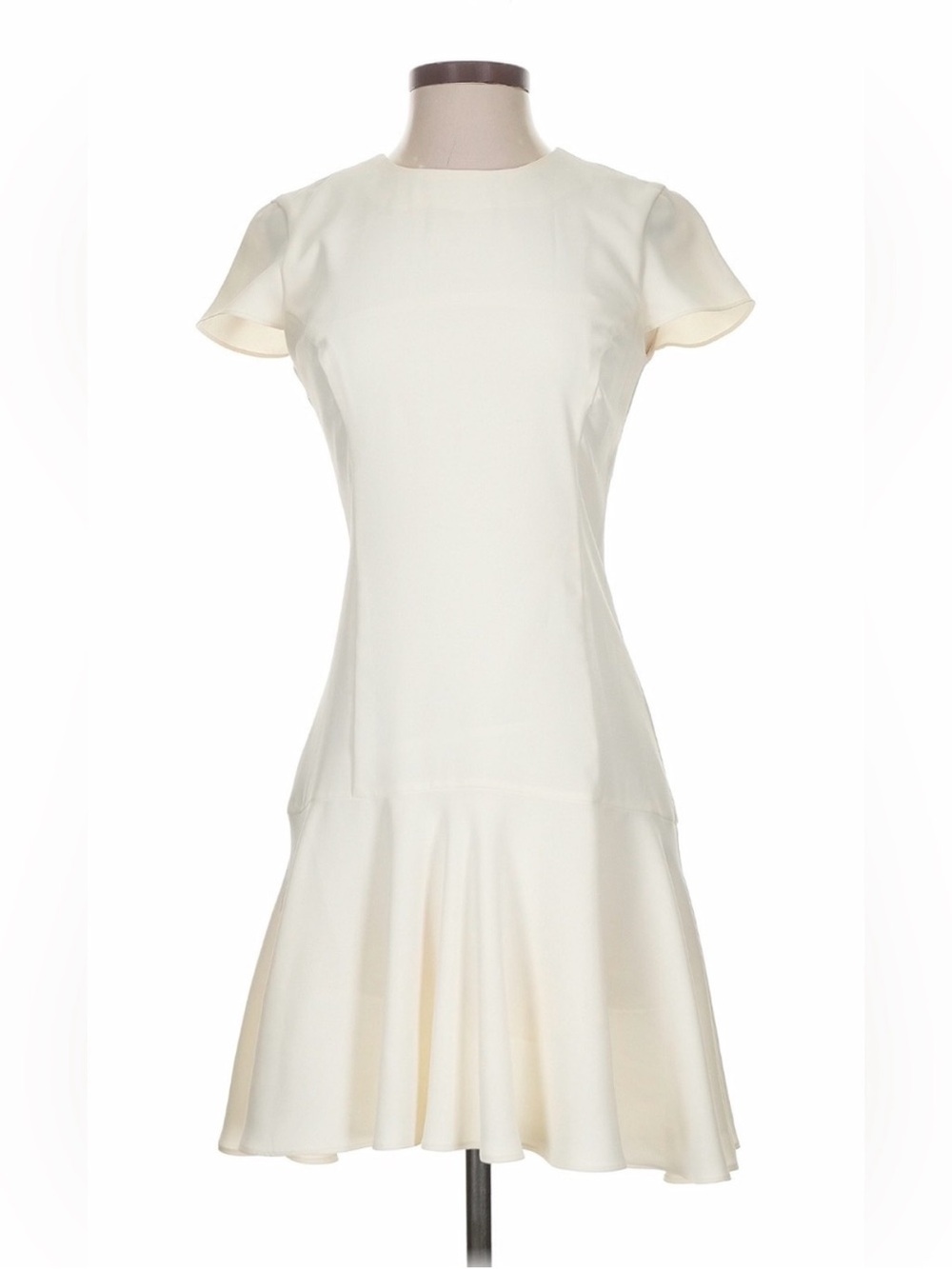 Amanda Uprichard Cream Fit-and-Flare Mini Dress